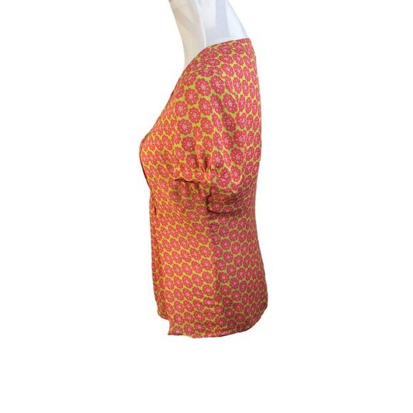 Boden Women's Short Sleeve Blouse Button Down Pleated Front - Picture 2 of 7